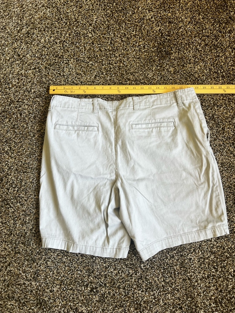 George Men's Light Grey Flat Front Cotton Shorts - Picture 3 of 4